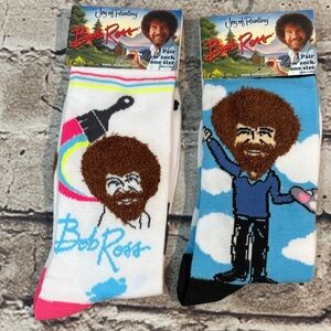 Bob Ross- Joy of Painting Set of 2 Crew Socks